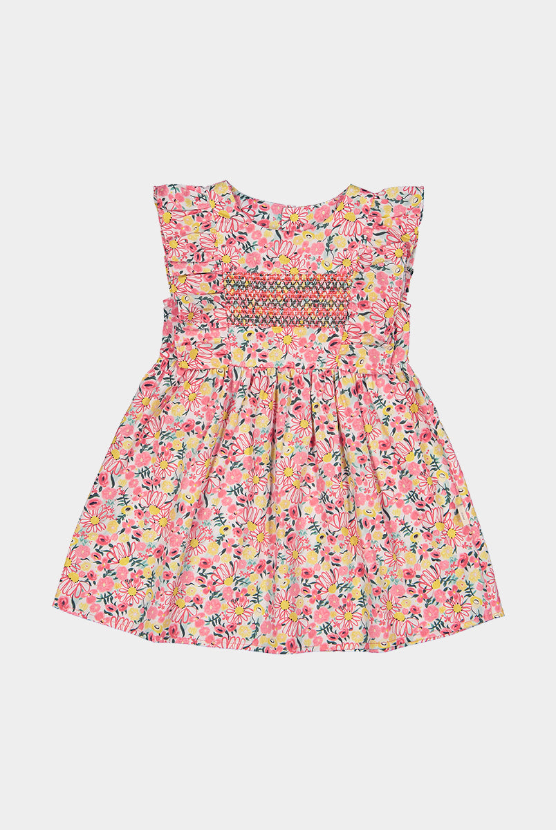Laurel Smocked Dress, Colourful Newnham – view 2