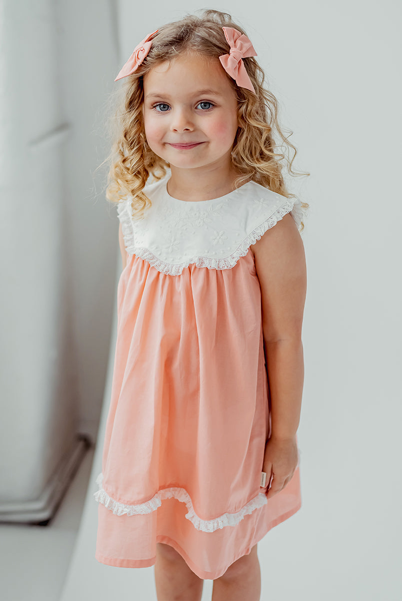 Betty Embroidery Collar Dress, Grapefruit – view 5