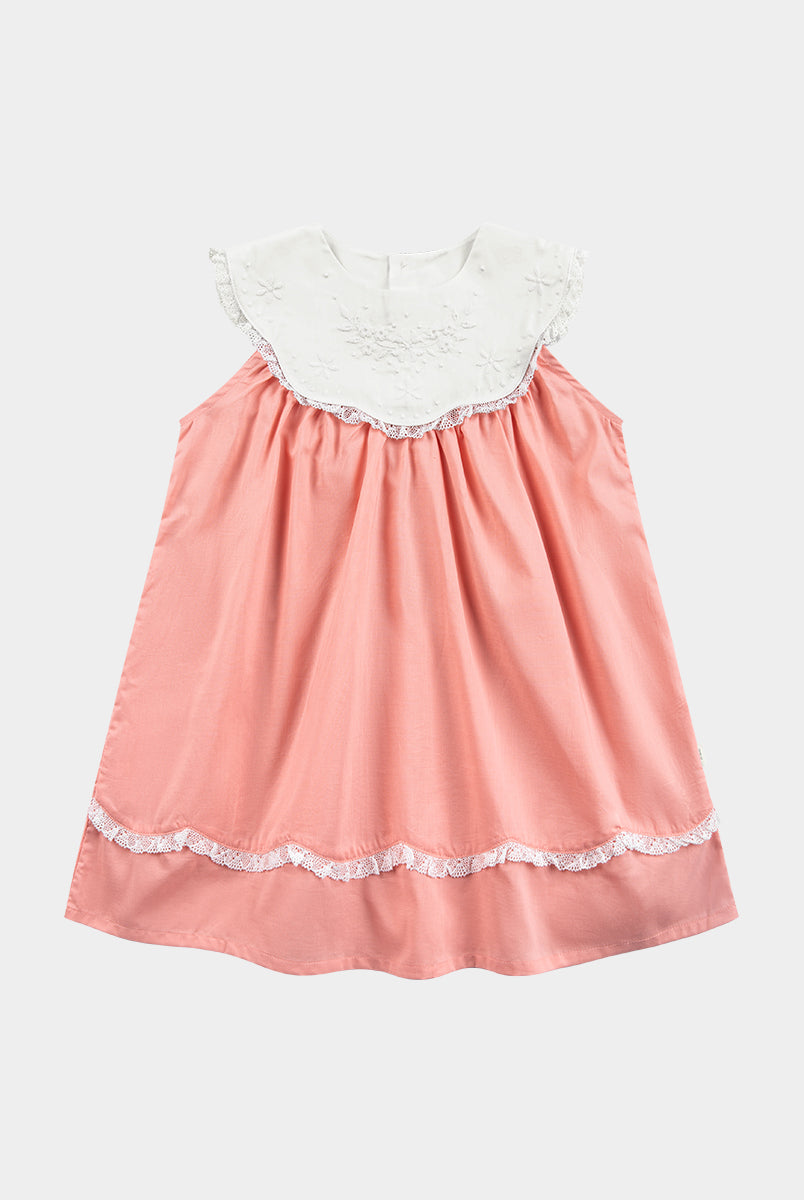 Betty Embroidery Collar Dress, Grapefruit – view 2