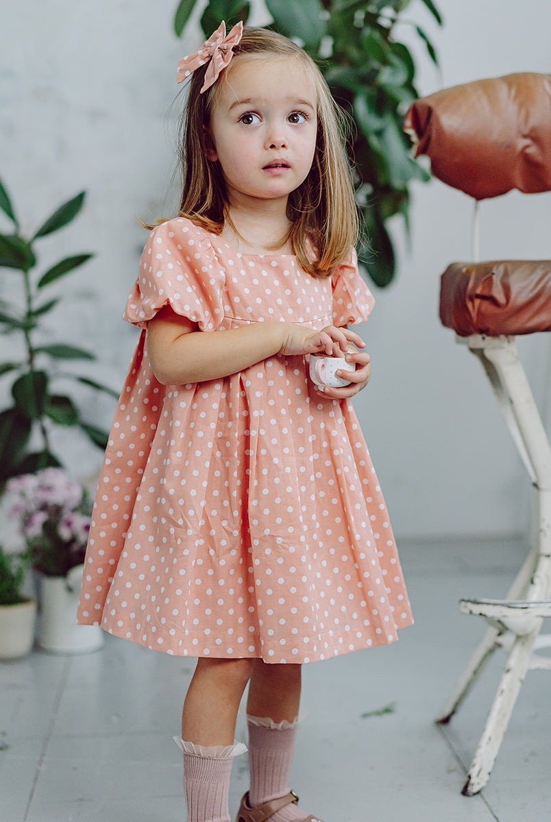 Harrogate Polka Dot Dress, Pink Polka – Happyology