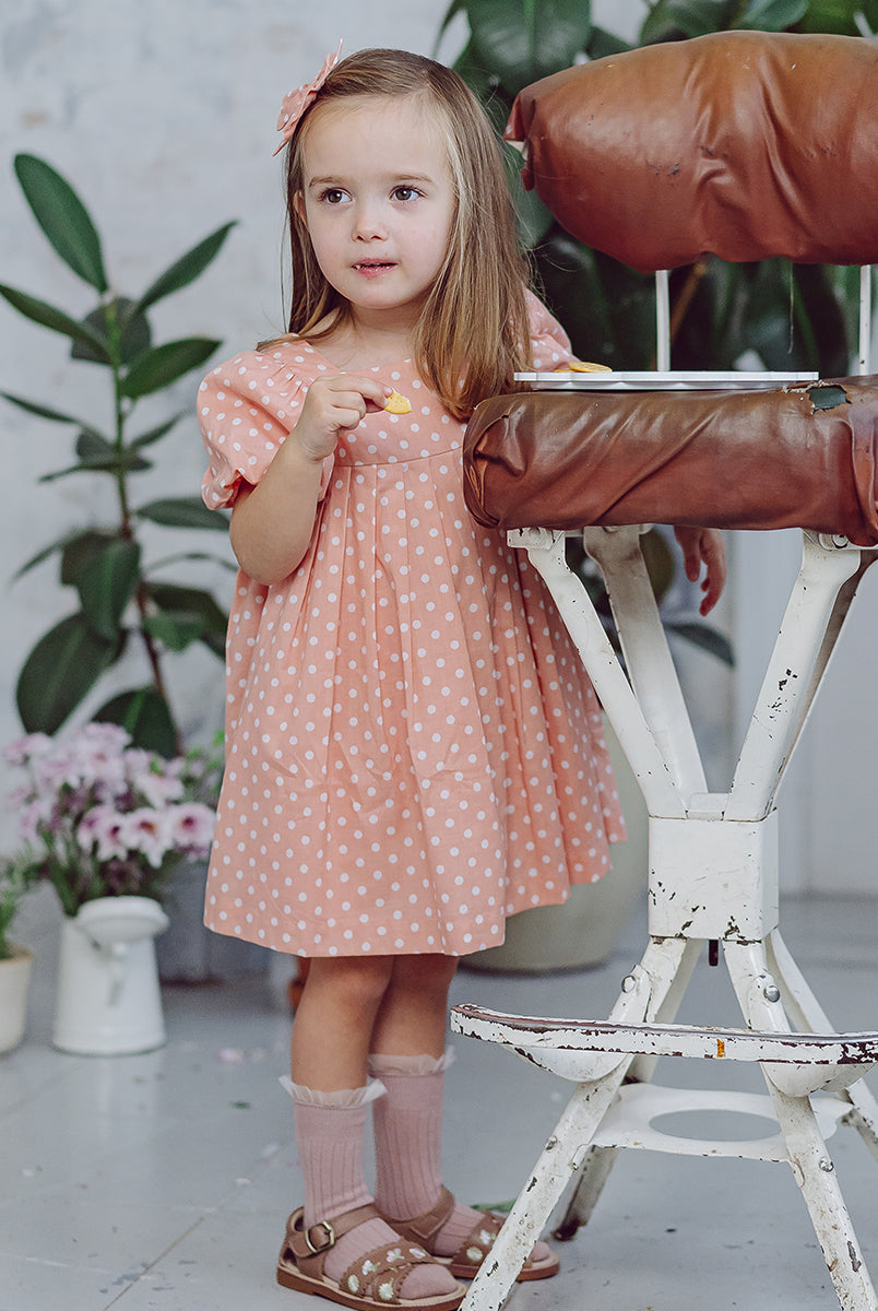 Harrogate Polka Dot Dress, Pink Polka – view 5